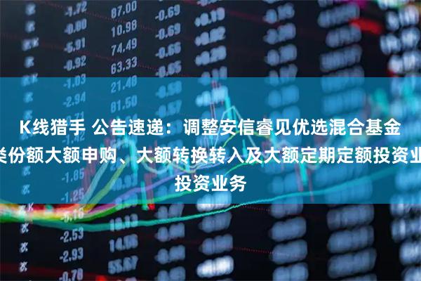 K线猎手 公告速递：调整安信睿见优选混合基金A类份额大额申购、大额转换转入及大额定期定额投资业务